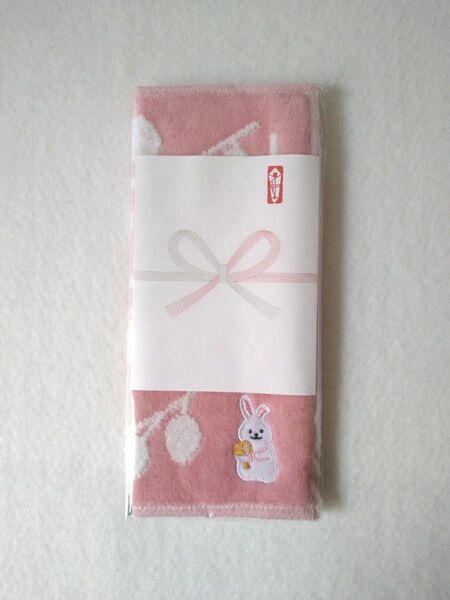 ミニタオル うさぎ ピンク 綿 100% 新品 未使用