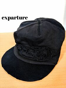 exparture キャップ 帽子 ワークキャップ 黒 ダメージ加工 コットン