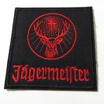 黒赤（正方形）◆新品イエーガーマイスター Jagermeister ドイツ リキュール 　刺繍ワッペン（パッチ）◆　鹿　十字架　■ 洋服・衣類DIY_画像5