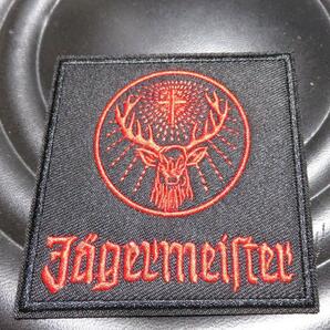 黒赤（正方形）◆新品イエーガーマイスター Jagermeister ドイツ リキュール  刺繍ワッペン（パッチ）◆ 鹿 十字架 ■ 洋服・衣類DIYの画像6