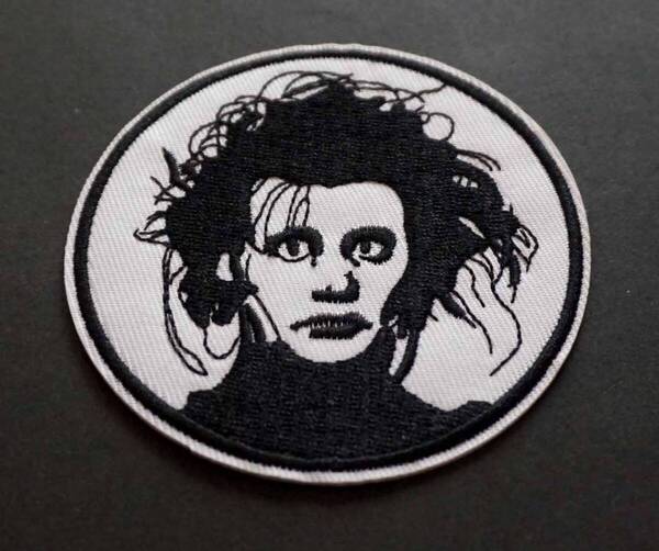 白黒イケメンJD円形■新品未使用 80'映画 ジョニー・デップ ムービー ハリウッド 刺繍ワッペン(パッチ) ■激シブ■