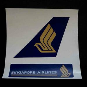 SQ紺■２枚セット■シンガポール航空　Singapore Airlinesステッカー　シール■飛行機エアライン■海外旅行　留学　出張　スーツケース貼付