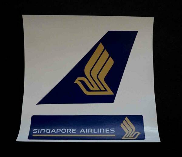 SQ紺■２枚セット■シンガポール航空　Singapore Airlinesステッカー　シール■飛行機エアライン■海外旅行　留学　出張　スーツケース貼付