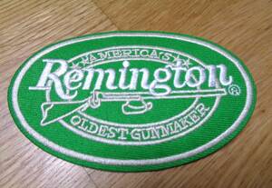 緑白RM◆新品Remington　レミントン　激シブ　刺繍ワッペン（パッチ）US◆銃　ライフル　アメリカ■洋服・衣類DIY◆激シブ/スタイリッシュ