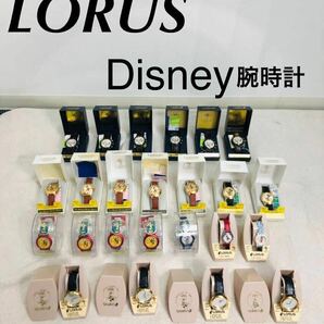 ◆ LORUS ミッキー DISNEY 腕時計 長短針がミッキーの両手デザイン 針あり 12カ国の国旗モチーフ ローラス 24点 ジャンク ◆の画像1