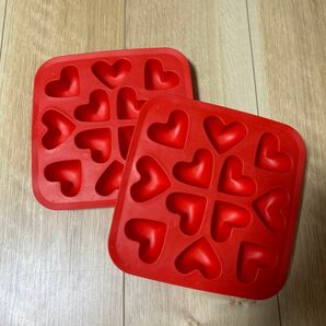IKEA イケア☆製氷型　製氷皿　ハート型　赤　お菓子作り　型抜き　シリコン