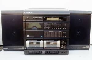 作動確認済み クラウン コンパクトディスクステレオタワーシステム CROWN MCD-S50 昭和レトロ レコード カセット CD ラジオ