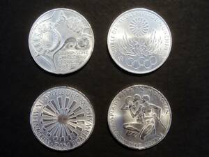 送料185円 １９７２ ミュンヘンオリンピック記念 銀貨 ４種各１枚 １０マルク×４＝４０マルク