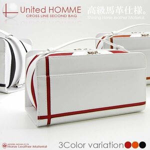 [ spring. special price sale ][ free shipping ][ super-discount price ][ new goods ][ including tax ] horse leather #W fastener type # white base # square type # second bag white 