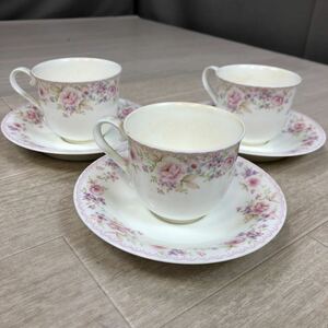 KT408】ノリタケ　カップ ソーサー 花柄 ティーカップ コーヒーカップ 