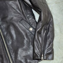 1円～ 極美品 UNITED ARROWS ライダースジャケット シングル キルティング 山羊革 ゴートレザー チンストラップ ユナイテッドアローズ 黒_画像6