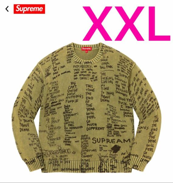 Supreme Gonz Poems Sweater "Olive" シュプリーム ゴンズ ポエム セーター "オリーブ"lXXL