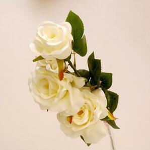 ● バラ 花4個 X 12本 造花 アート インテリア フラワーアレンジメント アーティシャルフラワー 花材 材料 薔薇 ローズ No.1の画像2