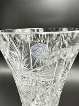 H2300　hand cut 24%　PｂO　CZECH　REPUBLIC　花瓶　クリスタルガラス_画像2