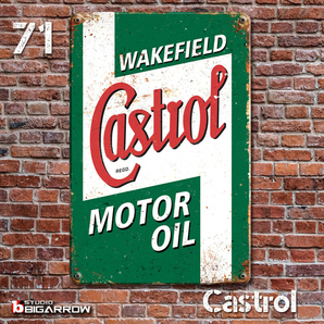 71 ブリキ看板 20×30㎝ CASTROL MOTOR OIL カストロール ガレージ スチール アンティーク アメリカンインテリア 世田谷ベースの画像2