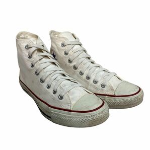 BD007 CONVERSE コンバース オールスター メンズ ハイカットスニーカー US8 26.5cm ホワイト キャンバスの画像8