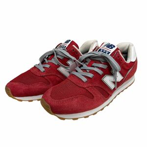 BD168 未使用 newbalance ニューバランス ML373 メンズ ローカットスニーカー US7 25cm D レッド ホワイト 