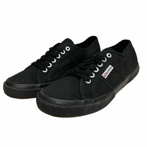 A078 SUPERGA スペルガ 男女兼用 ローカットスニーカー 41.5 約 25.5cm ブラック キャンバス