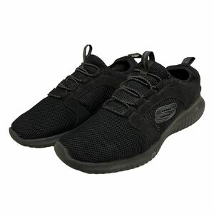 A081 SKECHERS スケッチャーズ メンズ スニーカー US8 25cm ブラック メッシュ 良好