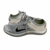 A108 NIKE ナイキ FREE FLYNIT 4.0 レディース ランニングシューズ スニーカー US6 23cm グレー ホワイト ブラック メッシュ 良好_画像4