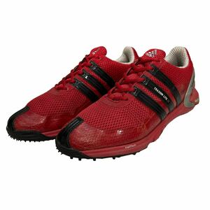 A326 adidas アディダス TRAXION LITE メンズ ゴルフシューズ US7 24.5cm レッド ブラック メッシュ ソフトスパイク 鋲