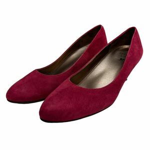 A415 Wacoal Wacoal sakses walk lady's pumps 24cm E red suede made in Japan 