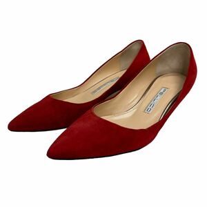 A416 PELLICO Perry ko lady's pumps 34.5 approximately 22cm red suede Italy made 