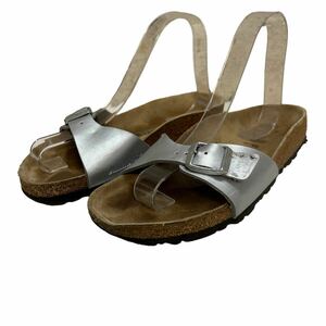 A452 BIRKENSTOCK ビルケンシュトック マドリッド サンダル 男女兼用 38 約 24.5cm シルバー ドイツ製