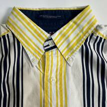 【TOMMY HILFIGER】トミーヒルフィガー 90s フラッグタグ オールド 古着 貴重 VINTAGE ストライプ ボタンダウンシャツ イエロー_画像6