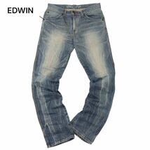 EDWIN エドウィン GEBTZ3 BLUE TRIP★ USED加工 ストレッチ デニム パンツ ジーンズ Sz.32　メンズ 日本製　A4B01067_2#R_画像2