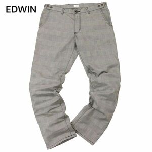 EDWIN エドウィン K0432 通年 グレンチェック★ ストレッチ テーパード パンツ Sz.L　メンズ　A4B01063_2#R