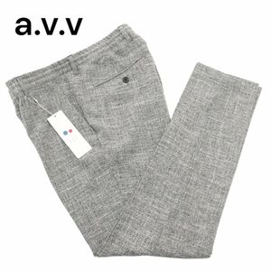[ new goods unused ] a.v.va-veve spring summer tweed stretch Smart tapered slacks pants Sz.M men's A4B00980_2#P