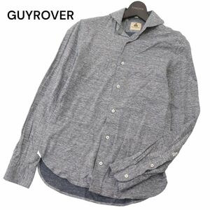 イタリア製★ GUYROVER ギローバー 通年 麻 リネン&コットン★ ホリゾンタルカラー 長袖 シャツ Sz.XS　メンズ　A4T02033_2#C