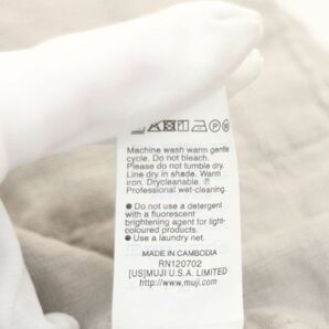 MUJI 無印良品 春夏 麻 リネン100％★ 長袖 カンフー チャイナ シャツ Sz.L-XL メンズ A4T01984_2#Mの画像7