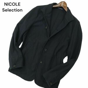 NICOLE Selection ニコル セレクション 春夏 イタリアンカラー★ スリム ジャケット Sz.46　メンズ ネイビー　A4T02081_2#M