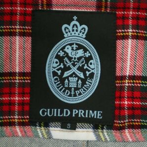 GUILD PRIME ギルドプライム 通年 刺繍★ チェック使い ロング スプリング コート ショップコート Sz.S メンズ A4T02068_2#Oの画像6