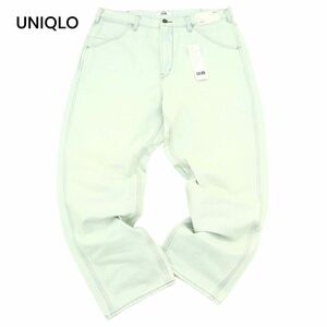新品 UNIQLO U ユニクロ ユー ルメール 加工 ワイドフィット テーパード デニム パンツ ジーンズ Sz.36 メンズ 大きいサイズ　A4B01108_2#R