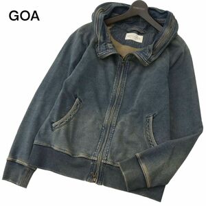 GOA ゴア 通年 BONO★ ヴィンテージ加工 ボノ フード スウェット デニム ブルゾン ジャケット Sz.1　メンズ　A4T02043_2#O