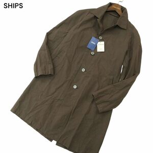 未使用★ SHIPS シップス 通年～春に♪ スプリング コットン ステンカラー コート ショップコート Sz.M　メンズ　A4T02250_3#O