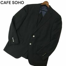 CAFE SOHO カフェソーホー 通年 背抜き Super110's★ テーラード ジャケット ブレザー 紺ブレ Sz.AB6　メンズ ネイビー　A4T02084_2#O_画像1