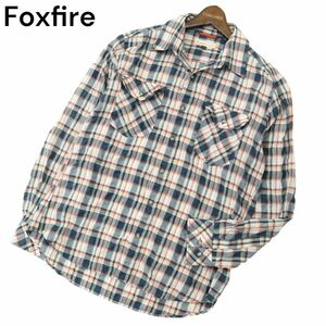 Foxfire フォックスファイヤー ポリ&コットン★ 刺繍 長袖 ワーク チェック シャツ Sz.XL　メンズ 大きいサイズ アウトドア　A4T02062_2#C