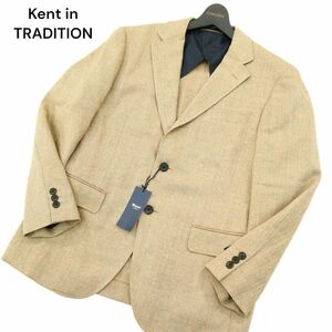 【新品 未使用】 Kent in TRADITION ケント 通年 背抜き★ ヘリンボーン柄 段返り テーラード ジャケット Sz.94AB4　メンズ　A4T02114_2#O