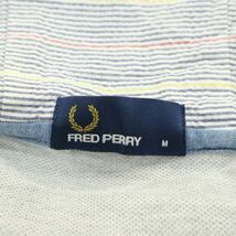 FRED PERRY フレッドペリー 春夏 ロゴ刺繍★ 7分袖 フード切替 鹿の子 プルオーバー パーカー Sz.M　メンズ グレー　A4T02267_3#D_画像6