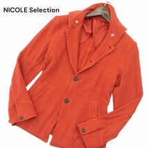 NICOLE Selection ニコル セレクション 通年 背抜き ワッフル★ スリム アンコン カジュアル ジャケット Sz.46　メンズ　A4T02263_3#O_画像1