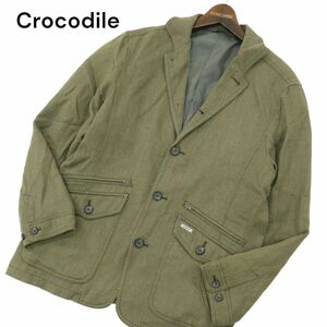 Crocodile クロコダイル 通年 総裏 ロゴ プレート★ ジャケット カバーオール Sz.L　メンズ　A4T02258_3#O