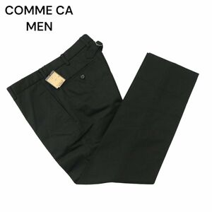 【新品 未使用】 COMME CA MEN コムサ メン 通年 シンチバック スラックス パンツ Sz.M　メンズ 黒　A4B01194_3#R