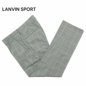 LANVIN SPORT ランバン スポーツ 春夏 ウインドウペン チェック★ スラックス パンツ Sz.82　メンズ グレー ゴルフ 日本製　A4B01184_3#P