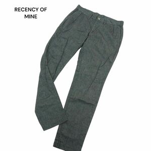 RECENCY OF MINE アバハウス 春夏 麻 リネン★ ストレッチ スリム テーパード パンツ Sz.44　メンズ グレー 日本製　A4B01150_3#P