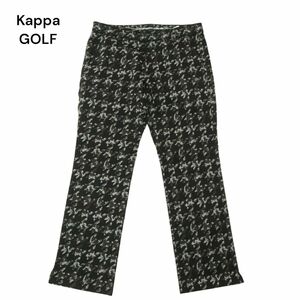 Kappa GOLF カッパ ゴルフ 通年 ロゴ★ 【カモフラ 迷彩 × 千鳥柄】 スラックス パンツ Sz.82　メンズ 黒 × グレー　A4B01240_3#R