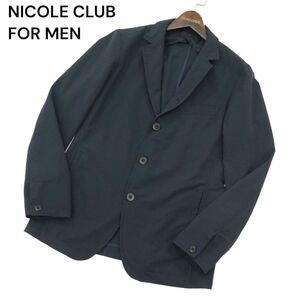 NICOLE CLUB FOR MEN ニコルクラブ フォーメン 春夏 背抜き シアサッカー★ コード ストライプ ジャケット Sz.46　メンズ 紺　A4T02406_3#M